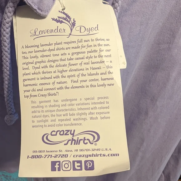 NWT XL Lavender dyed lightweight pullover jacket/ long sleeve top - Picture 3 of 5